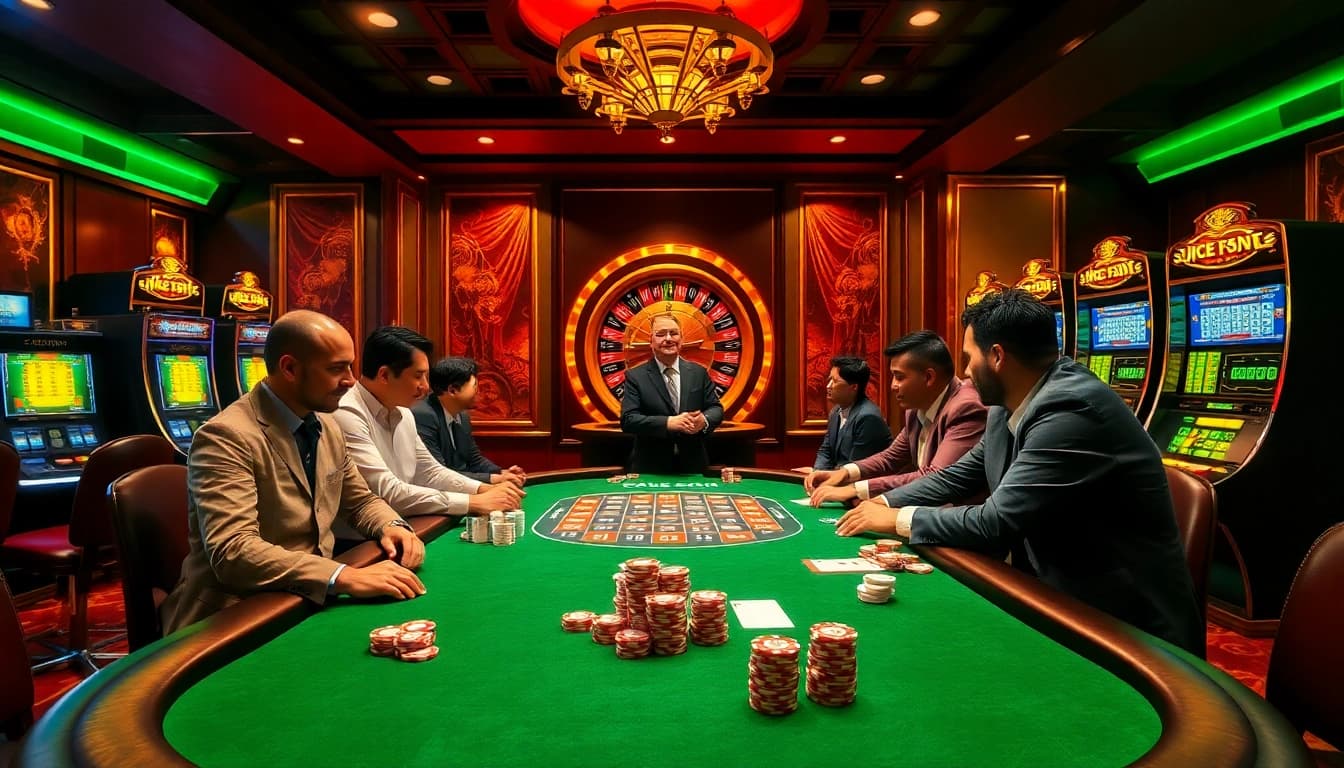 Experience thrilling poker action at super59 link alternatif with players enjoying vibrant casino ambiance.