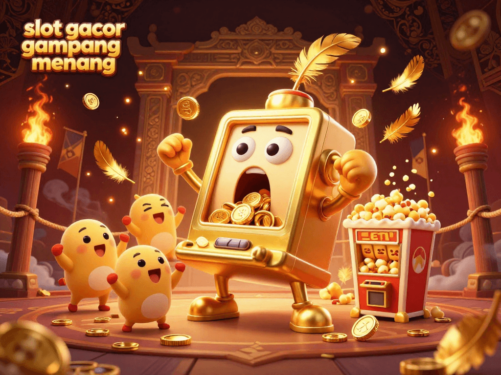 Experience excitement with slot gacor gampang menang as golden slots hit jackpots amid cheering companions.