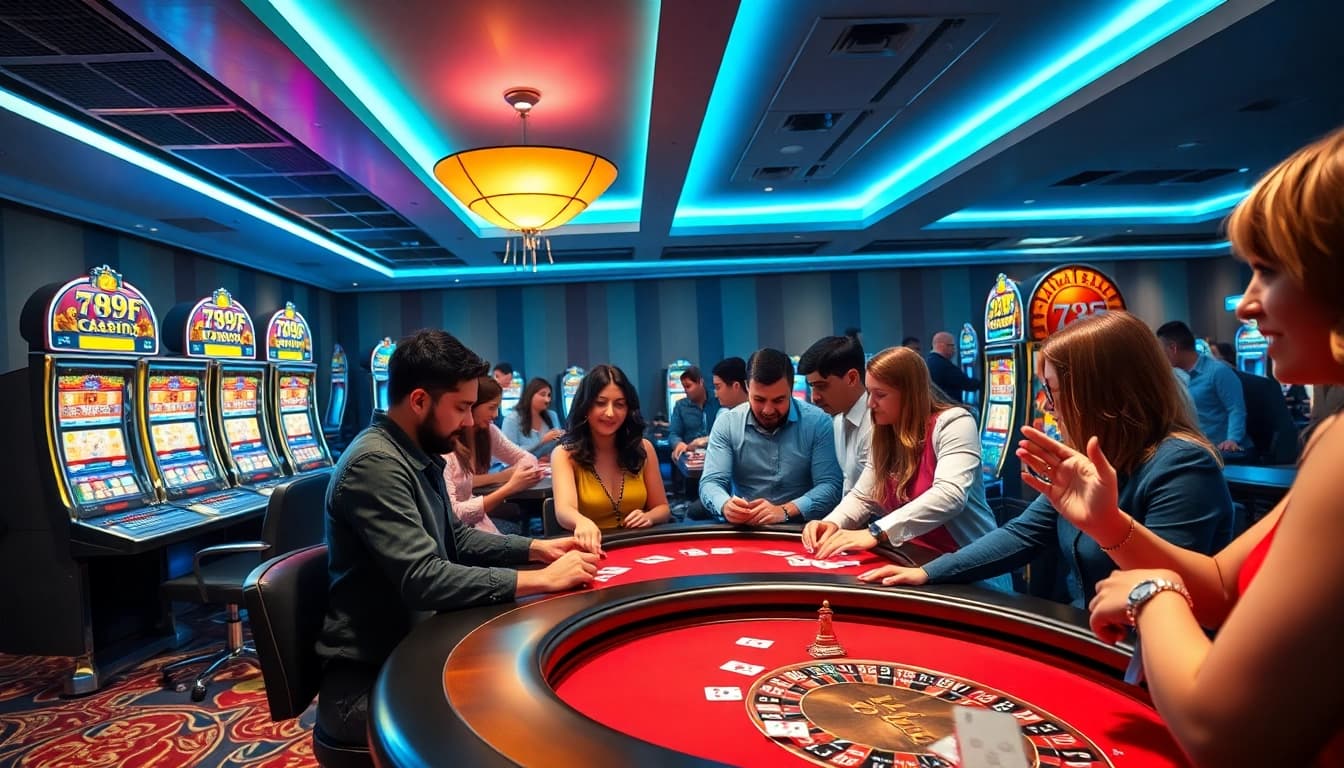 Experience the vibrant gaming atmosphere of 789F with engaging players and exciting casino moments.