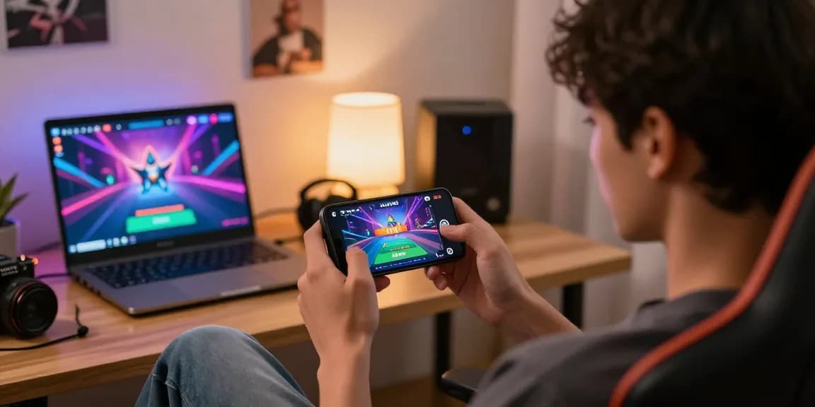 Pengguna terjun4d menikmati permainan online Toto 4D di smartphone dengan suasana nyaman.