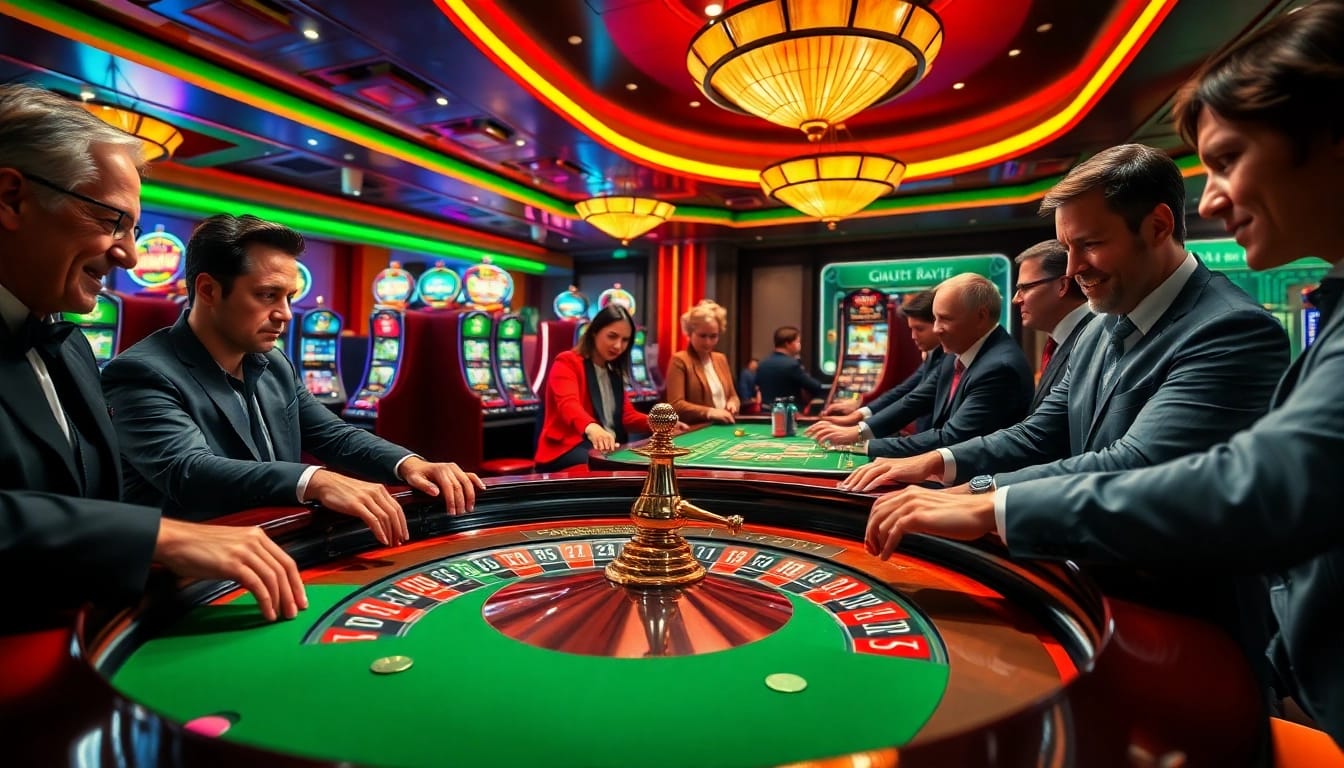Engaging players at a singapore online casino roulette table with dynamic lighting.
