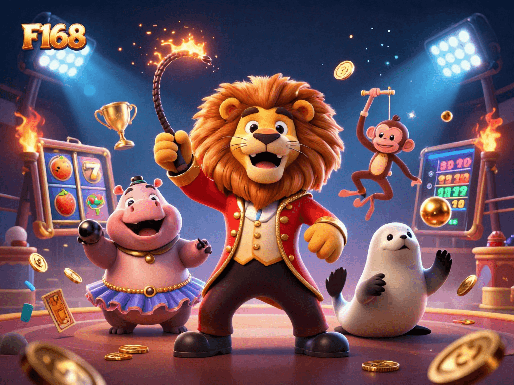 Engage in thrilling gameplay at F168 with exciting slot machines and vibrant casino characters.