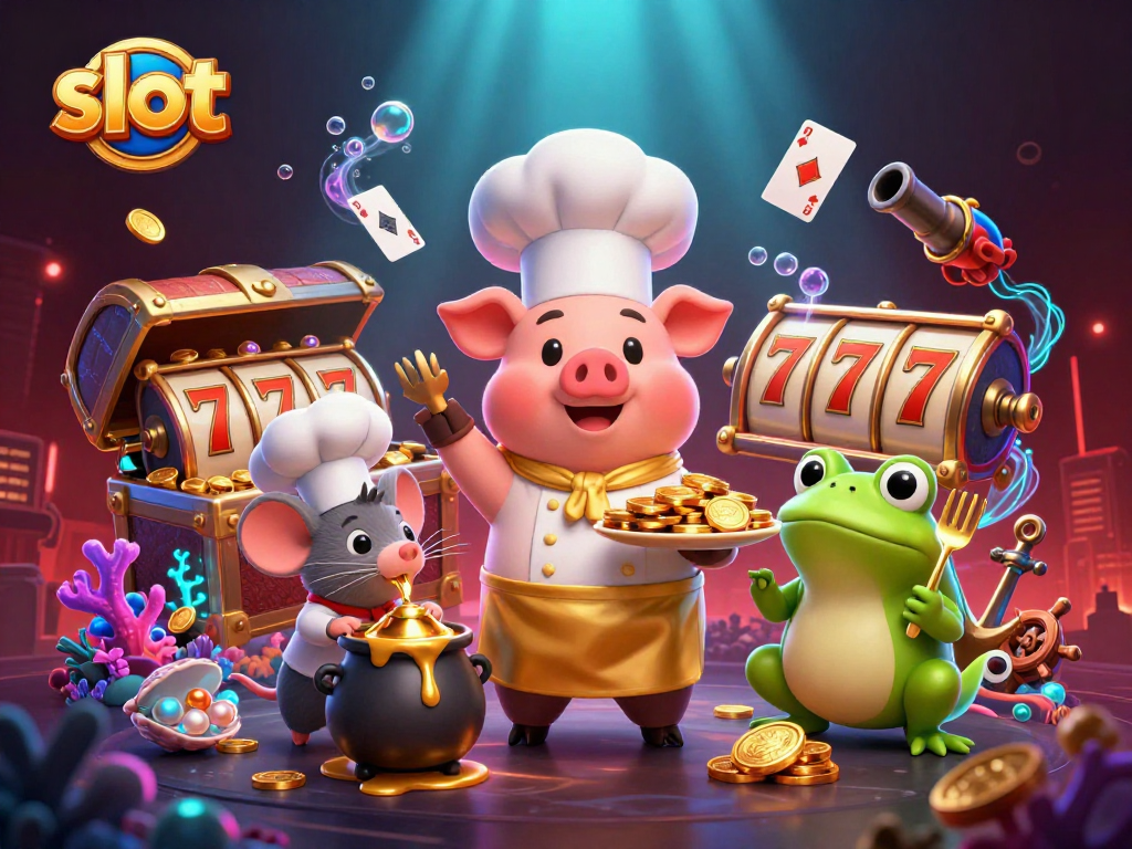 Spin the slot reels with gold coins, vibrant characters, and engaging casino atmosphere overflowing with action.