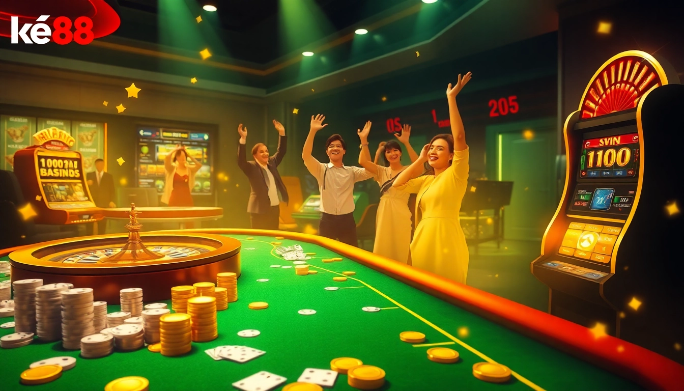 Experience the thrill of kèo bet88 at an immersive casino table featuring chips and cards.