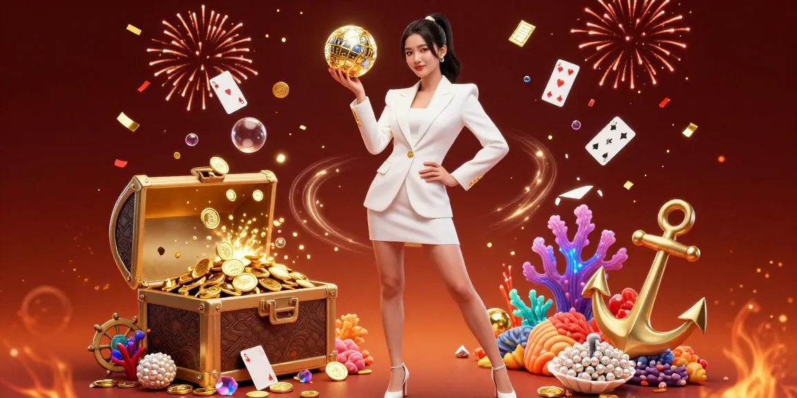 Engage in thrilling togel experiences with an Asian woman elegantly showcasing a golden lottery ball.