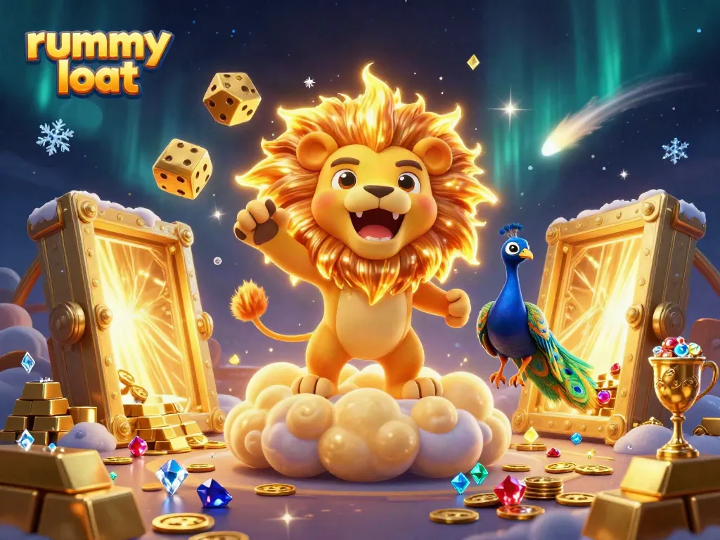 Engage in winning strategies with Rummy Loot as vibrant characters celebrate rummy gameplay while surrounded by treasure.