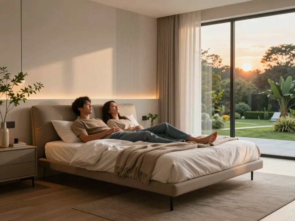 Experience modern comfort with the floating bed design from https://www.josephineinteriordesign.com/floating-beds/ in a serene bedroom atmosphere.