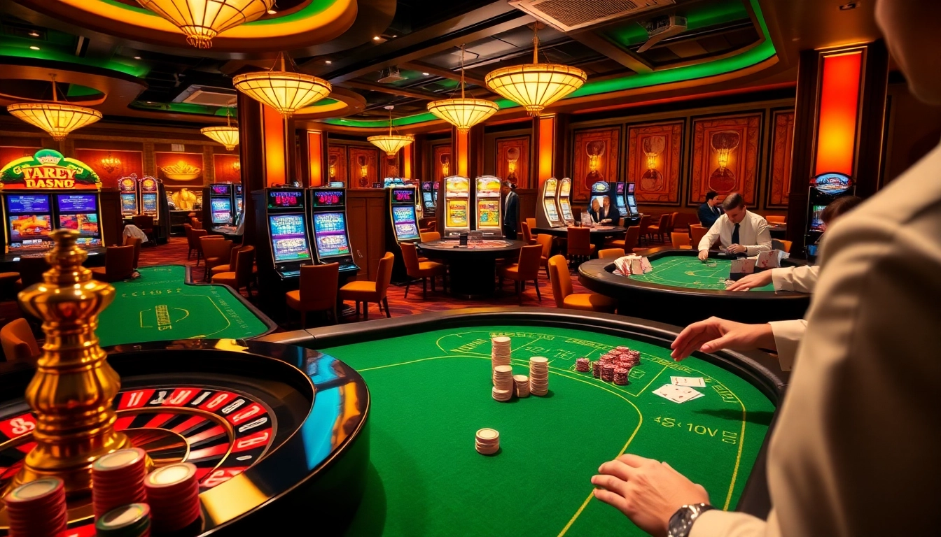 SODO 66 casino scene with roulette wheel, cards, and vibrant slot machines in luxurious setting