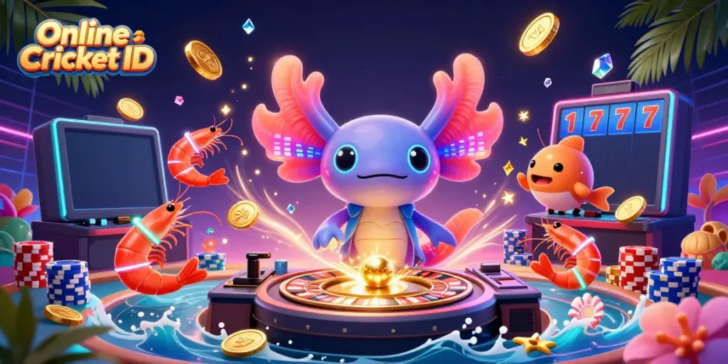 Experience thrilling cricket betting with an Online Cricket ID featuring vibrant 3D characters and dynamic gambling elements.