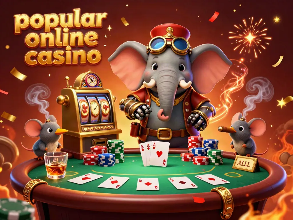 Experience the thrill at a popular online casino with a steampunk elephant and dynamic gaming elements.