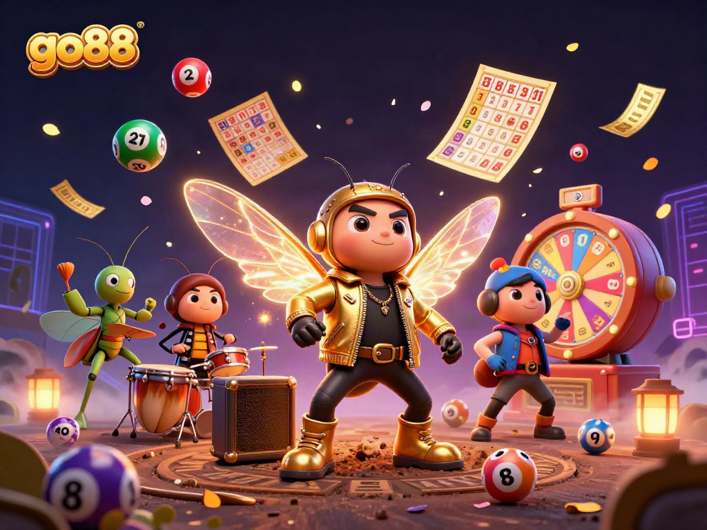 Experience go88 thrills with a vibrant 3D casino scene featuring unique characters and exciting elements.