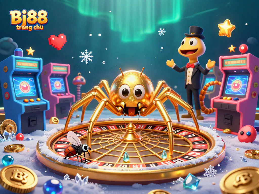 Bet high with Bj88 trang chủ in a colorful, dynamic 3D casino illustration featuring vibrant gaming elements.