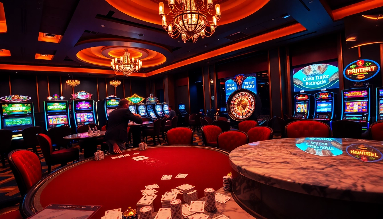 Winning big at C168's upscale casino with vibrant slot machines and intense poker action.
