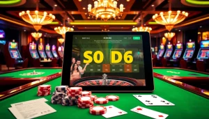 SODO66 online betting interface displayed in a luxurious casino setting, showcasing excitement and luxury.