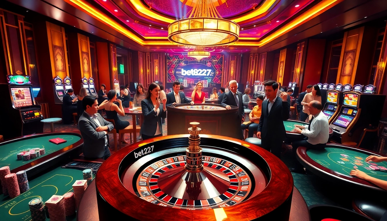 Players enjoying a lively casino atmosphere at a roulette table featuring bet88247.
