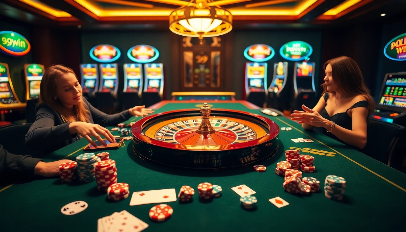 Experience the thrill of gambling at 99.win with a vibrant casino scene filled with excitement.