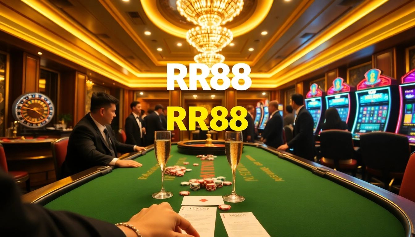 Experience the thrill of winning at RR88 with vibrant casino tables and gameplay.