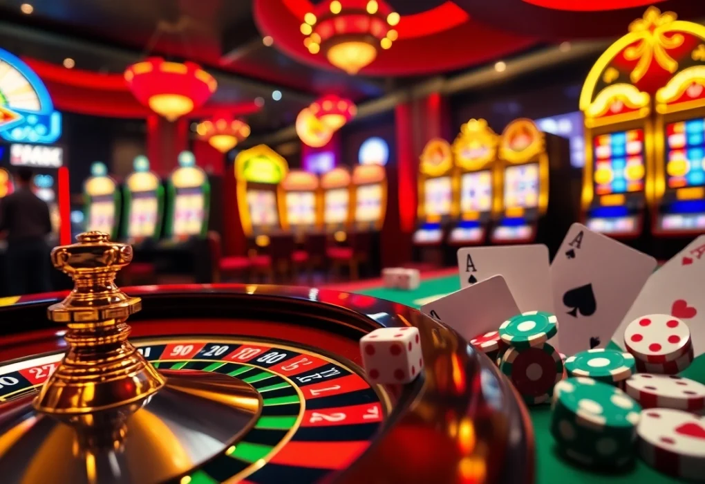 Experience excitement at Rik vip's dynamic casino scene with thrilling games and vibrant colors.