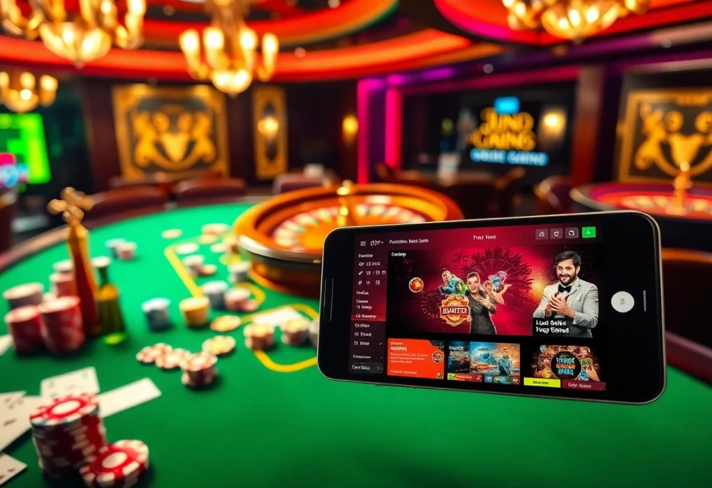 Experience thrilling gameplay at Jun888's luxurious casino table with vibrant poker chips and cards.