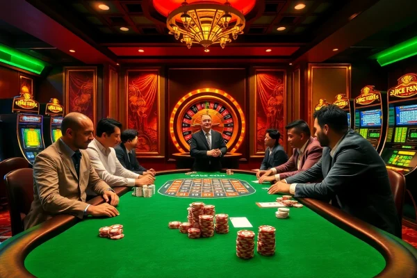 Experience thrilling poker action at super59 link alternatif with players enjoying vibrant casino ambiance.