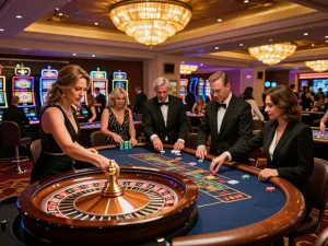 Players engaging at a roulette table, experiencing high-stakes action at AU88 casino