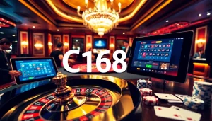 Betting action at a C168 casino table with elegant ambiance and vibrant atmosphere.