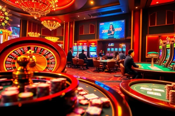 Experience thrilling gambling excitement at https://nhacaiuytinvn.us.com/ with vibrant casino tables and colorful slots.