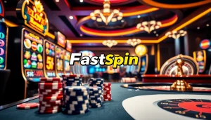 Experience thrilling Fastspin Slots action with colorful machines and vibrant casino elements.
