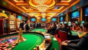 Players enjoying a thrilling KP88 casino experience with exciting games and vibrant atmosphere.