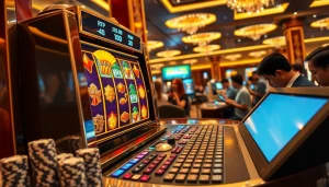 Engaged players strategically spinning game nổ hũ slot machine reels with jackpot wins and RTP display
