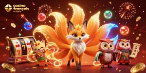 Ressentez l'excitation de gagner au casino français en ligne avec des personnages 3D colorés et des éléments de jeu vibrants.