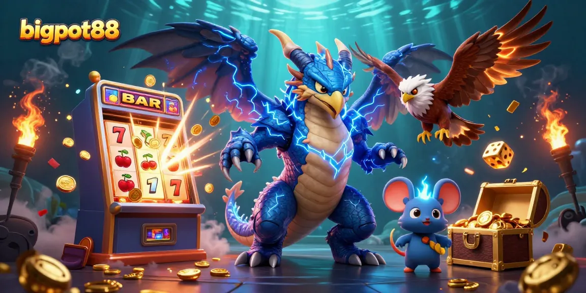 Win big with bigpot88's vibrant 3D slot machine design featuring thrilling dynamic characters.